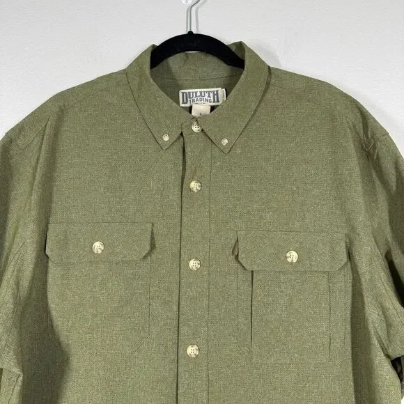 Duluth Men's Breezeshooter Relaxed Fit Shirt Green Guide Safari Outdoors Large - Picture 2 of 6